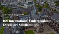 100 International Undergraduate Excellence Scholarships at University of Glasgow in UK, 2020