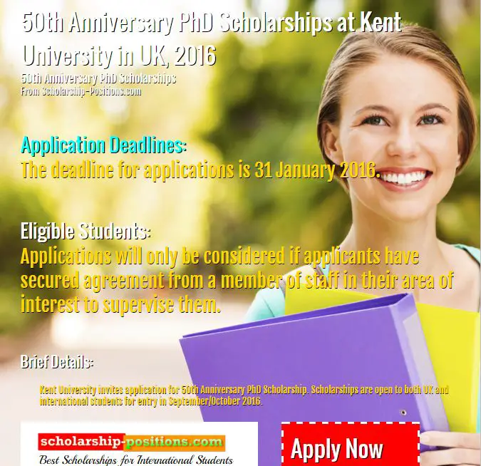 50th Anniversary phD Scholarships