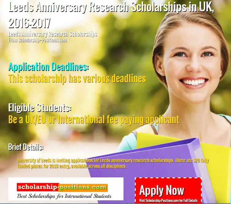 Leeds Anniversary scholarship