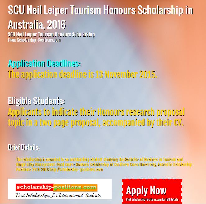 SCU Neil Honours scholarship