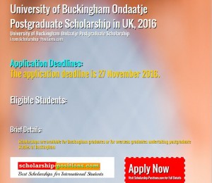 university of Buckingham scholarship