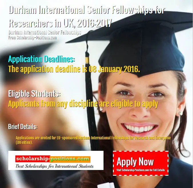form scholarship isdb for application Fellowships Senior at in Durham University UK International