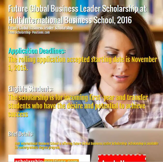 Future Global Business Leader Scholarship, 2016