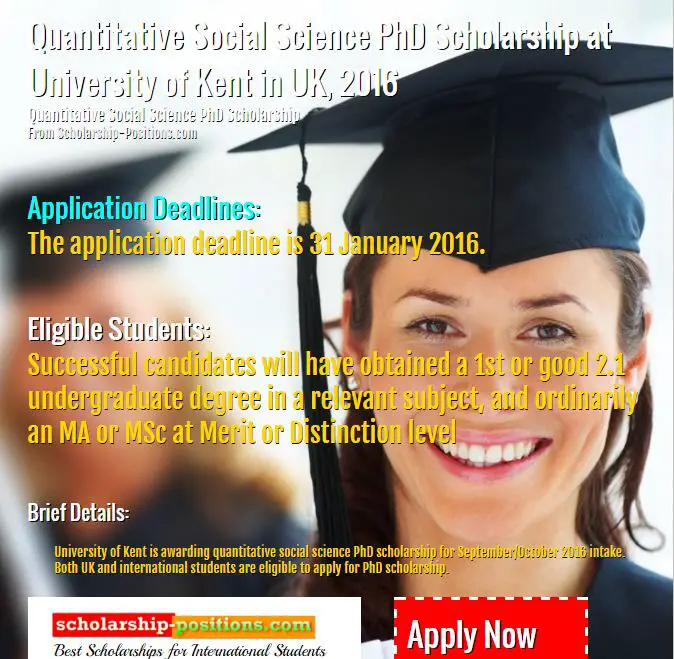 Quantitative social science PhD scholarship