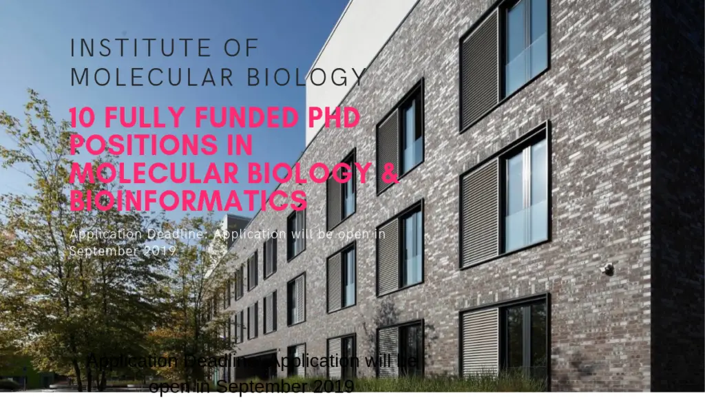 Fully Funded PhD Positions in Molecular Biology & Bioinformatics
