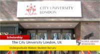 The City University London Undergraduate Mature Student Bursary in UK, 2017-2018