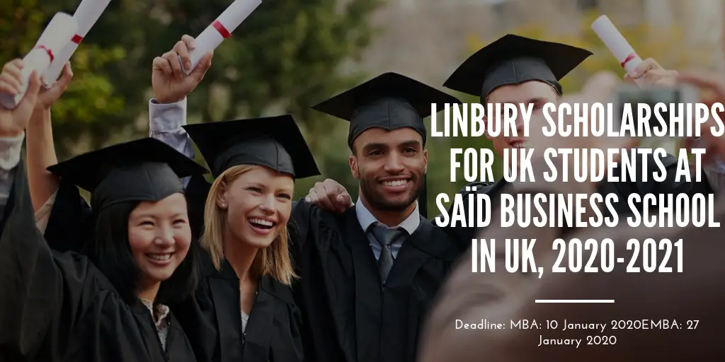 Linbury Scholarships for UK Students at Saïd Business School in UK, 2020-2021