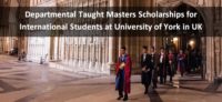 Departmental Taught masters programmes for International Students at University of York in UK, 2019