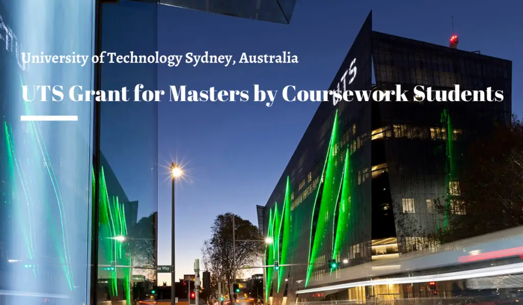 University of Technology Sydney Grant for Masters Coursework Students in Australia