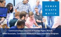 HRW Associate, Communications Part-Time Internship Program