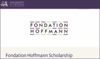 Fondation Hoffmann Scholarship for International Students
