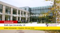 Bath Spa University International Outstanding Scholarships in the UK, 2019