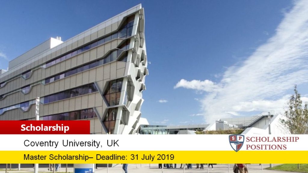Coventry University GREAT Scholarship China Postgraduate in UK, 2019