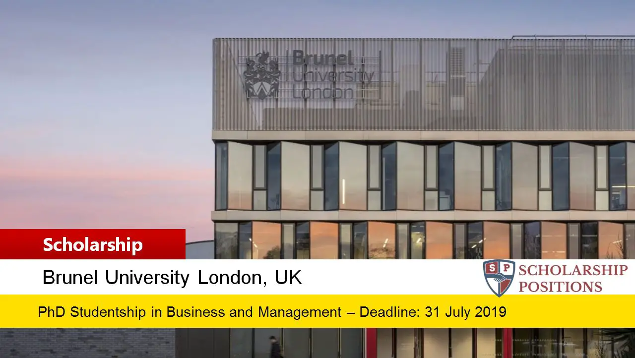 Fully Funded PhD Studentship in Business and Management in the UK, 2019 -  Scholarship Positions 2022 2023