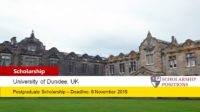 Global Excellence postgraduate placements at the University of Dundee in UK, 2019-2020