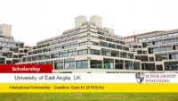 International undergraduate financial aid at UEA in UK, 2019