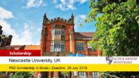 Newcastle University Clara Whittaker Music PhD Scholarship in the UK, 2019