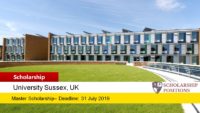 University of Sussex Harry Lownds Memorial Scholarship in the UK, 2019