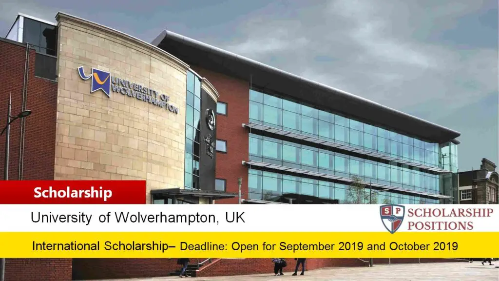 Vice-Chancellor’s International Scholarship at University of Wolverhampton in UK, 2019-2020