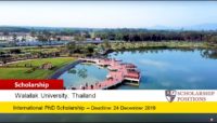 Walailak University PhD Excellent Scholarship for International Students in Thailand, 2019