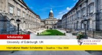 Chemistry Tercentenary International Masters Scholarships in the UK, 2020-2021