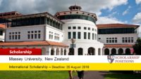 Massey University Vice Chancellor’s Excellence Scholarship in New Zealand