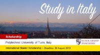 TOPOLITO masters programmes at the Polytechnic University of Turin in Italy, 2019-2020