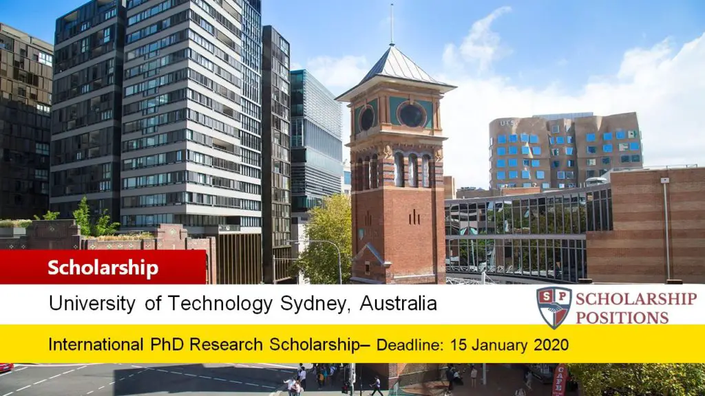 University of Technology Sydney International Research Scholarship in Australia