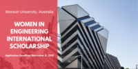 Monash University Women in Engineering International Scholarship in Australia