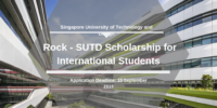 Rock - SUTD Scholarship for International Students in Singapore