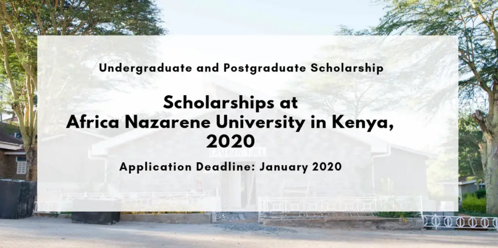 Scholarships at Africa Nazarene University in Kenya, 2020 image