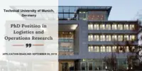 Technical University of Munich PhD Position in Logistics and Operations Research in Germany