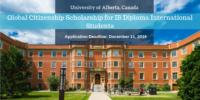 University of Alberta Global Citizenship Scholarship for IB Diploma International Students