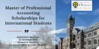 University of Otago Master of Professional Accounting Scholarships for International Students