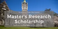 University of Otago Master's Research Scholarship for New Zealand and Australian Students
