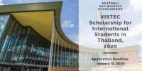 VISTEC funding for International Students in Thailand, 2020