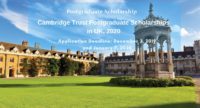 Cambridge Trust postgraduate placements in UK, 2020