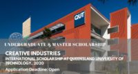 Creative Industries International Scholarship at Queensland University of Technology, 2020