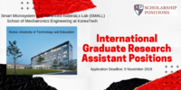 Korea University of Technology and Education International Graduate Research Assistant Positions 2020