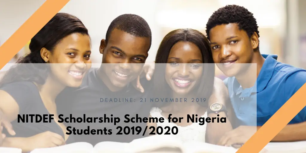 NITDEF Scholarship Scheme for Nigeria Students 2019/2020