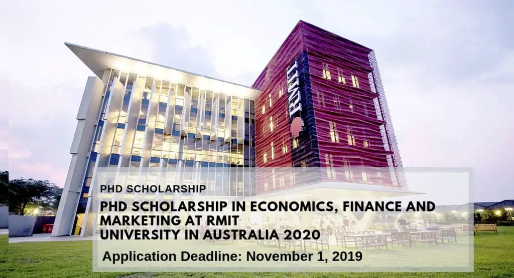PhD Scholarship in Economics, Finance and Marketing at RMIT University in Australia 2020