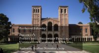 President’s Postdoctoral Fellowship Program at University of California in USA, 2020