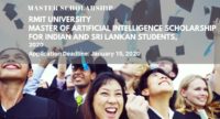 RMIT University Master of Artificial Intelligence Scholarship for Indian and Sri Lankan Students,2020