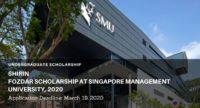 Shirin Fozdar Scholarship at Singapore Management University, 2020