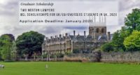 Two Merton Lawyers’ BCL Scholarships for UKEUOverseas Students in UK, 2020