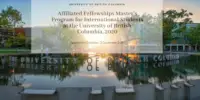 Affiliated Fellowships Master's Program for International Students at the University of British Columbia, 2020
