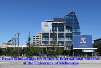 Bryan Scholarships for Home & International Students at the University of Melbourne