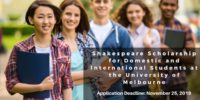 Shakespeare funding for Domestic and International Students at the University of Melbourne