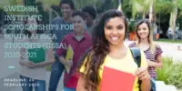 Swedish Institute Scholarships for South Africa Students (SISSA), 2020-2021