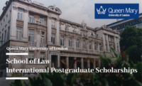 School of Law International Postgraduate Scholarships at Queen Mary University of London, UK